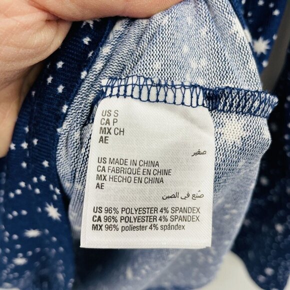 Charter Club Womens Size Small Soft Knit Henley Pajama Top Stars Print Blue 327 - Picture 8 of 8